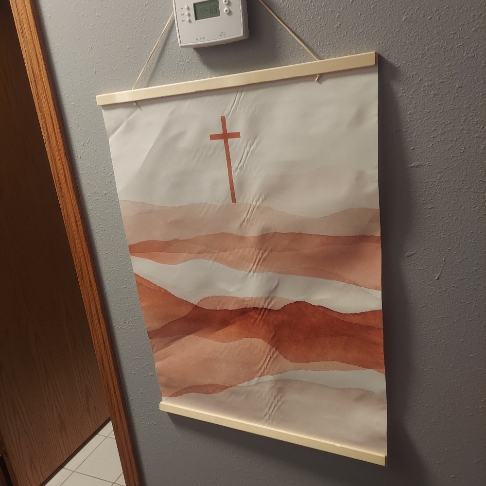 Abstract Cross Wall Art in Earth Tones